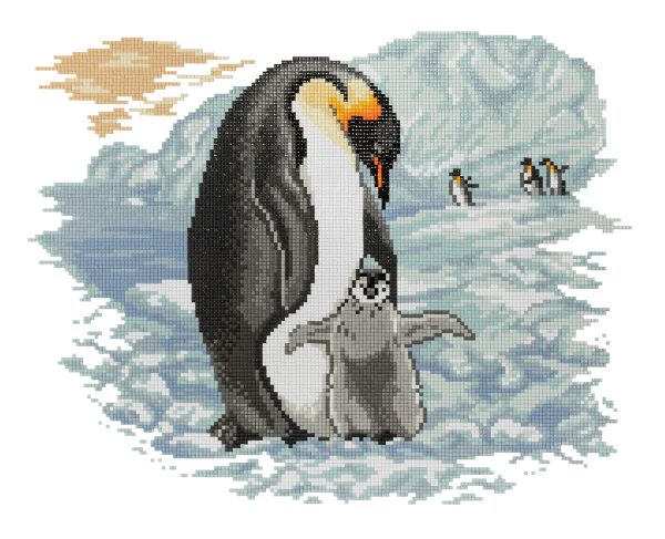 Алмазная (кристальная) мозаика Фрея, Пингвины, 40х35 см