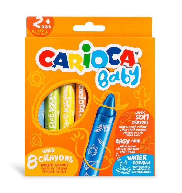 Набор восковых мелков Baby Wild Crayons 8 цв, 8 шт, Carioca 42892