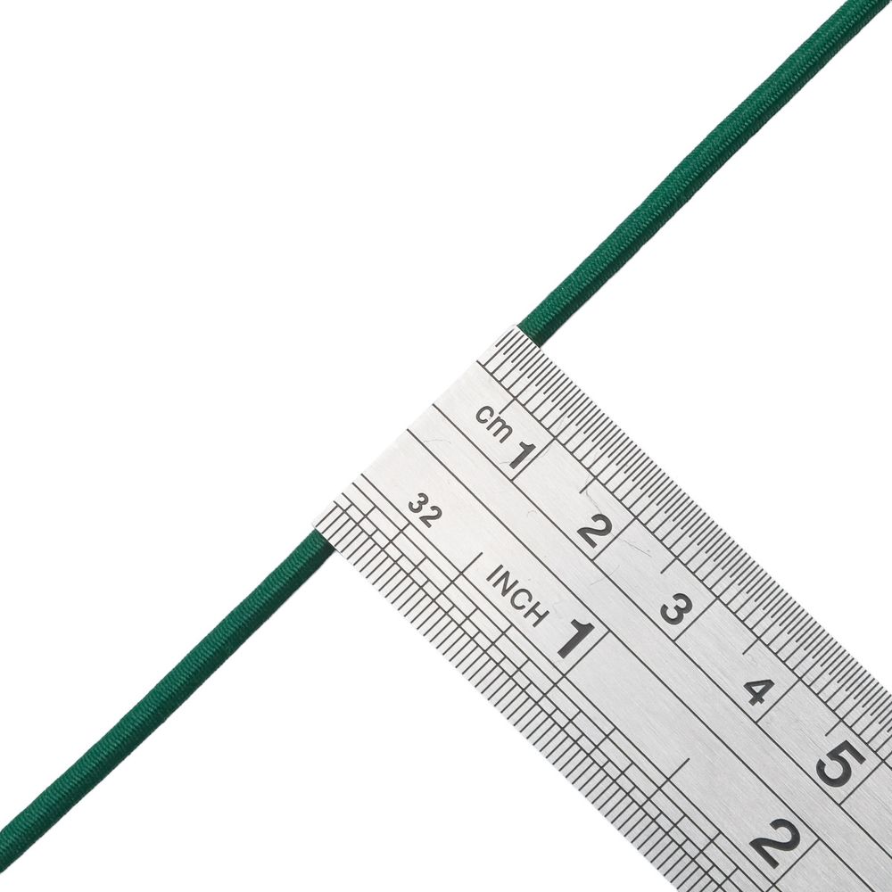 Резинка шляпная (шнур эластичный) ⌀3.0 мм / 30 метров, т.зеленый