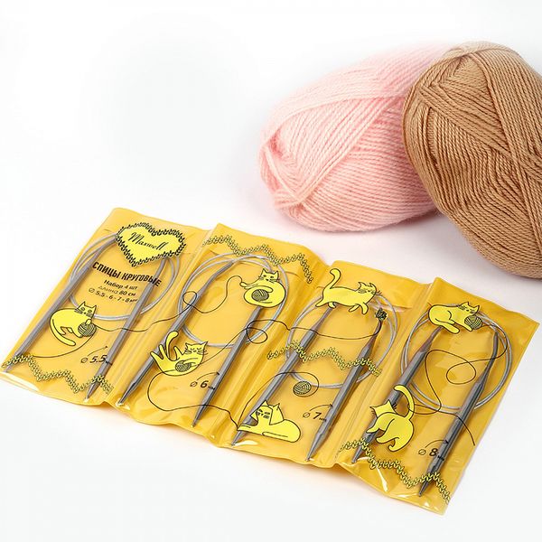 Набор круговых спиц Maxwell Gold 4 шт длина 80см 5.5-6-7-8мм