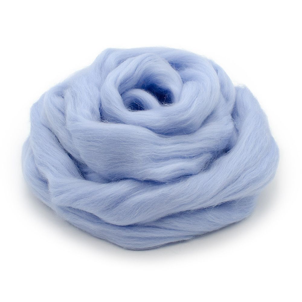 Шерсть для валяния полутонкая 100%, 100 г, цв.05 голубой