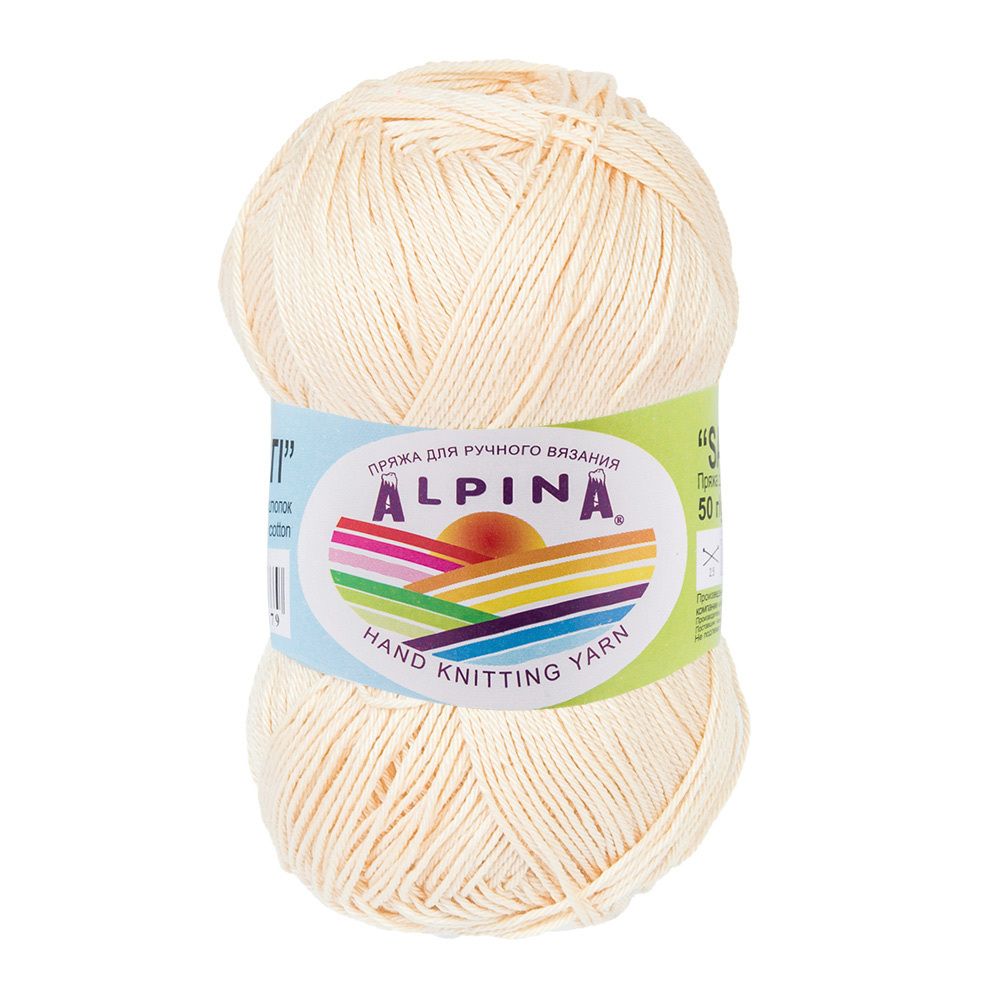 Пряжа Alpina Sati / уп.10 мот. по 50г, 170м, 037 молочный