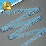 Кружево отделочное в стиле "трикотаж" 12 мм 150-2, цв.2 голубой, 9.14м