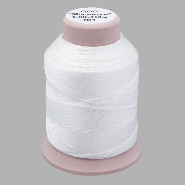 Нитки капроновые 5,5К, 110м, 001 белый, 9 катушек