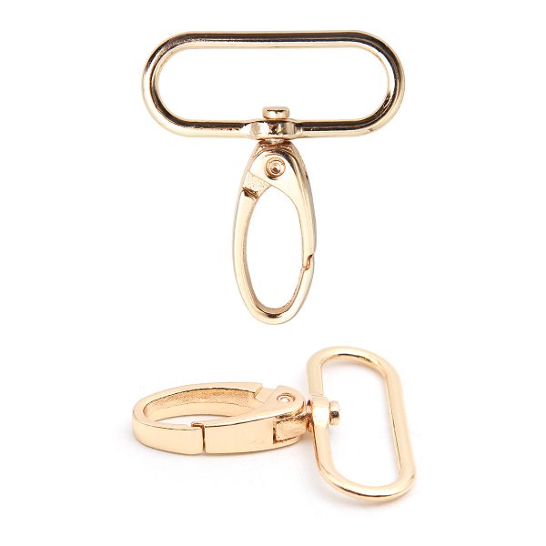 Карабин металл 38.0 мм (49х44 мм), золото цв.02, ГУ12849, 4 шт