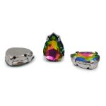 Хрустальные стразы в цапах формы капля, радужный 10х14 мм, 5 шт., АЦ003НН1014
