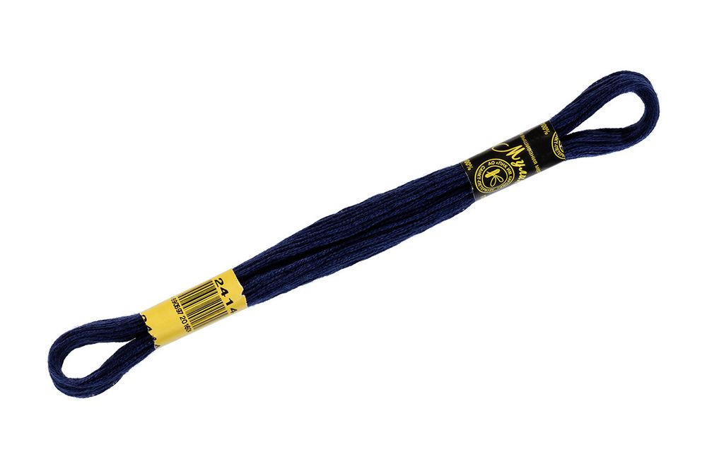 Мулине ПНК им.Кирова цв.2414(181) т.синий, 24 мотка по 8 метров