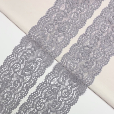 Кружево эластичное (стрейч) 100 мм / 3 метра, C154 светло-серый