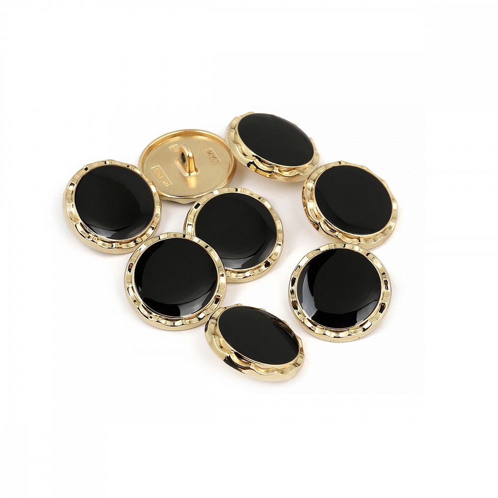 Пуговицы металлические на ножке 32L-20 мм, С-MP33 цв.золото/черный, 10 шт