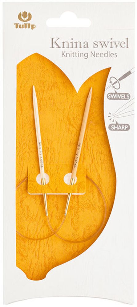 Спицы круговые Tulip Knina Swivel ⌀4,5мм, 40см, бамбук, натуральный, KS-400450 /TOS/