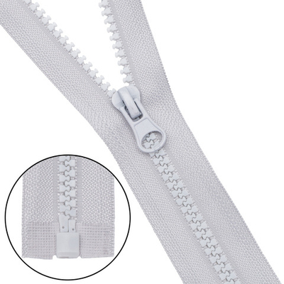 Молния трактор Т5 (5 мм) 1 зам., разъем., 45 см, 154 св.серый, 10 шт