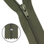 Молния спираль (витая) Т3 (3 мм) 1 зам., н/раз., 20 см, автомат, хаки, 30092, 10 шт