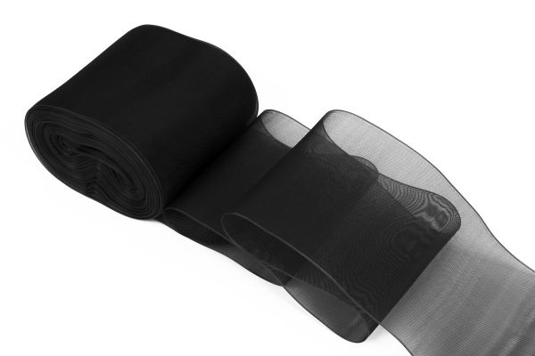 Лента капроновая (органза) для бантов 80.0 мм / 25±1 метров, черный, Gamma С 3628