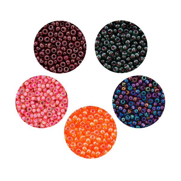 Набор бисера Preciosa 052, 5 цветов по 20 гр, № 10/0 (2.3 мм), диаметр 2,3 мм, 100 гр