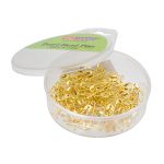 Булавки английские l=18 мм, в футляре, золото, 100 шт