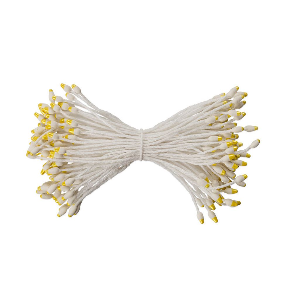 Тычинки для искусственных цветов Fiorico TIC/NSM-4 10х85 шт, белый-желтый/white-yellow