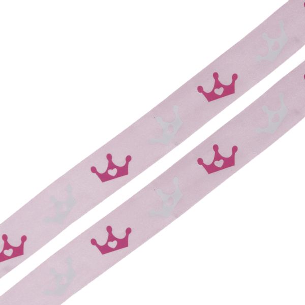 Лента атласная с рисунком 25.0 мм / 3 метра, Короны, Globus