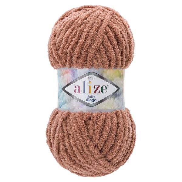 Пряжа Alize (Ализе) Softy Mega / уп.5 мот. по 100 г, 70м, 261 пудрово-коричневый