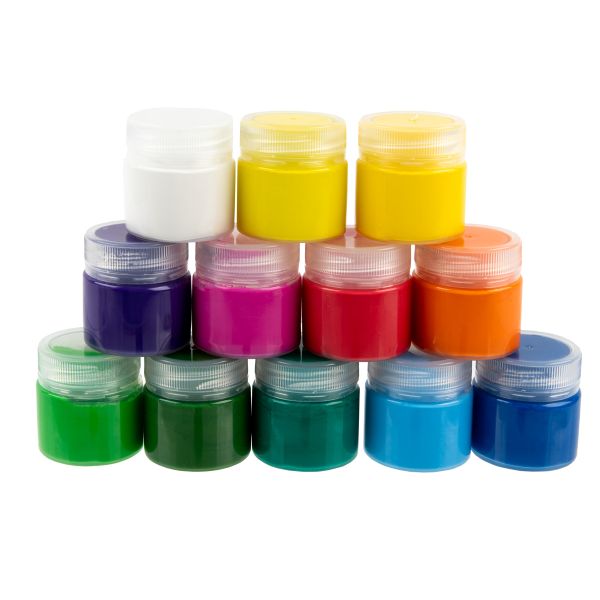 Краска гуашь 12 цв.х20 мл, в пластиковом контейнере, Лео LNGB-12