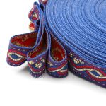 Лента (тесьма) жаккардовая 18.0 мм / 25±1 метров, с метанитом, рис. 9366, С1856Г17 синий/красный