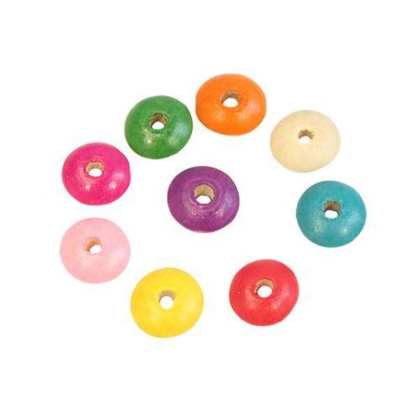 Бусины дерево 6х14 мм, разноцветные, 60 шт, Астра