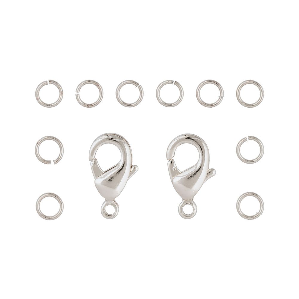 Набор фурнитуры для бижутерии 60 шт, 01 под серебро, Zlatka FMK-F04