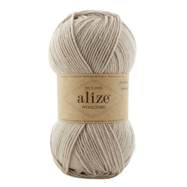 Пряжа Alize (Ализе) Wooltime / уп.5 мот. по 100 г, 200 м, 152 бежевый меланж