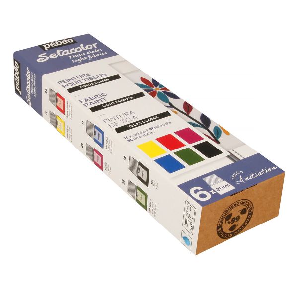 Набор красок Pebeo Setacolor Light Fabrics Открытие для светлых тканей 6 цв. 20 мл 756482