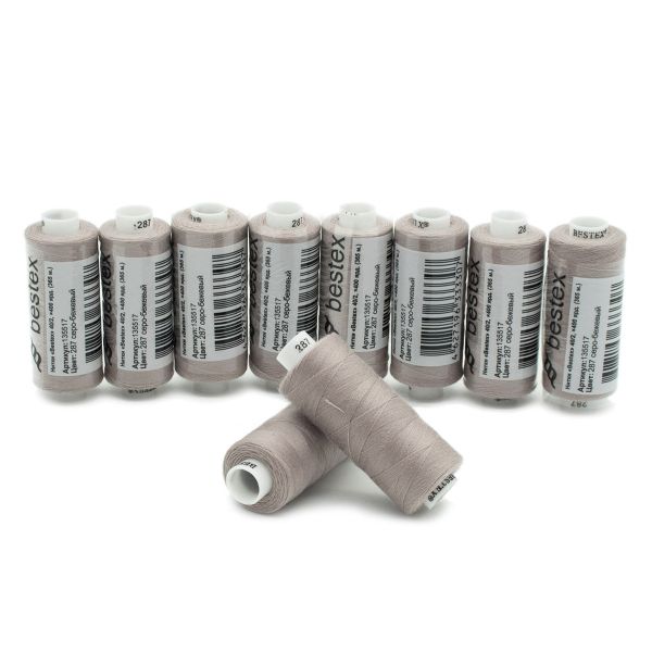 Нитки швейные бытовые Bestex 40/2, 365 м (400 ярд) / 10 кат., 287 пастельная орхидея