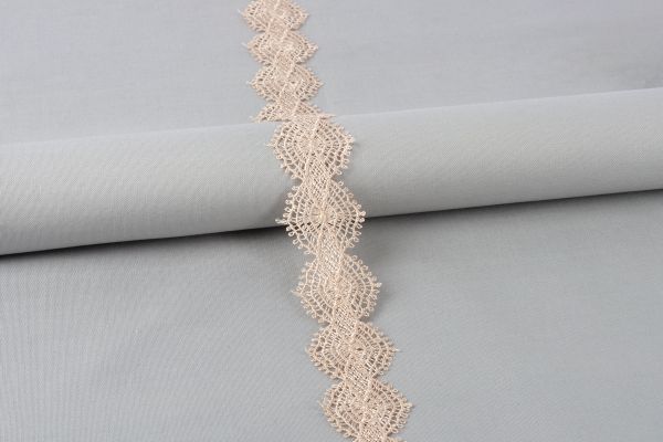 Кружево гипюр (плетёное) 35 мм / 10 м, GP014BE бежевый, Gamma GGM-3504
