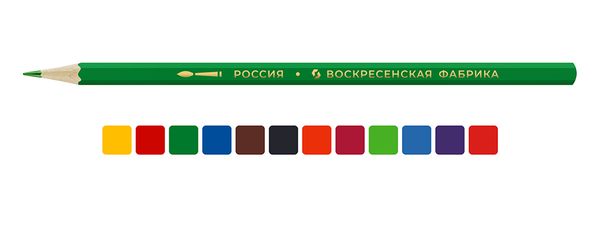 Карандаш акварельный в наборе Соня заточенный 8х12 цв, ВКФ TSR-WCP-2012