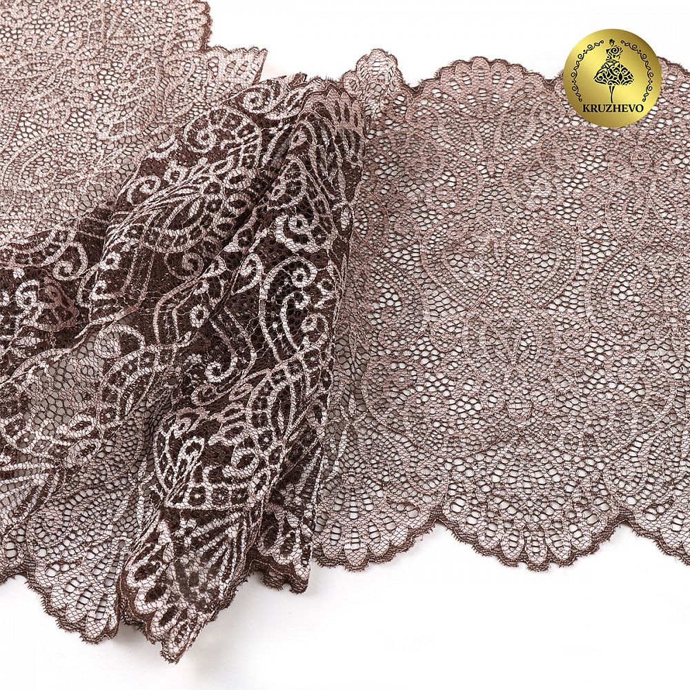 Кружево бельевое эластичное 225 мм / 3 м, 40992 цв.бежевый, Kruzhevo