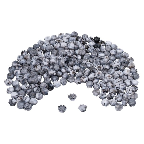 Бусины акрил 18.5х16.5х14 мм, 500 г, дымка, Кошачьи лапки, AD042 бело-черный, (7748712)7502 , Astra&Craft