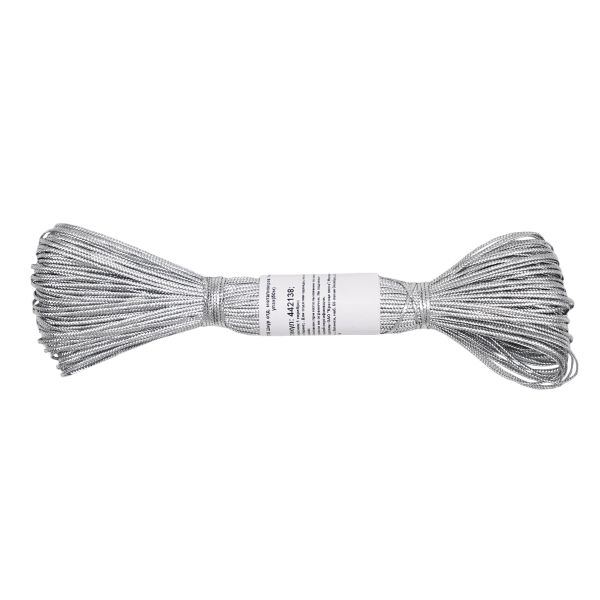 Шнур металлизированный ⌀1.0 мм / 50 метров, 1 серебро