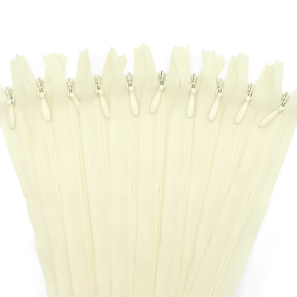 Молния потайная (скрытая) Т3 (3 мм) 1 зам., н/раз., 50 см, молочный, 31278 / 50, 10 шт