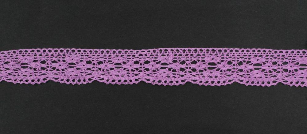 Кружево вязаное (тесьма) 30 мм, цв. пурпурный, AF-197-029, Alfa, 25 м