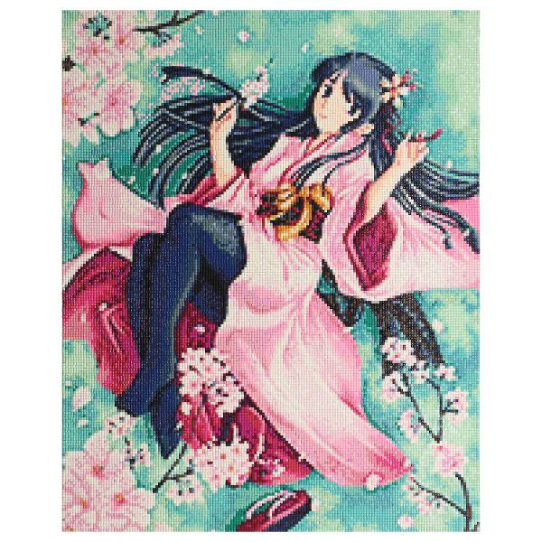 Алмазная (кристальная) мозаика Cristyle, Аниме девушка в кимоно, 50х40см