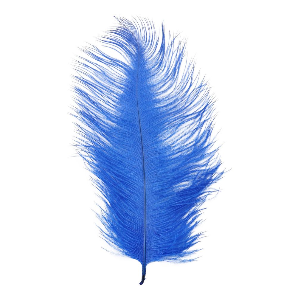 Перья страуса декоративные 20-25см, 10 шт в упак, синий