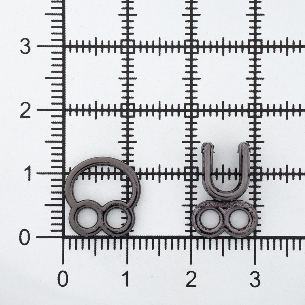 Крючки пришивные декоративные 12х22 мм, pewter, олово, чер.никель, 12 шт