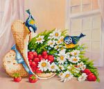 Алмазная (кристальная) мозаика Фрея, Синички, 30х35 см