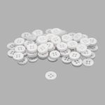 Пуговицы 4 прокола 18L (11мм), пластик (Wht-01 белый), CN_2846, 72 шт