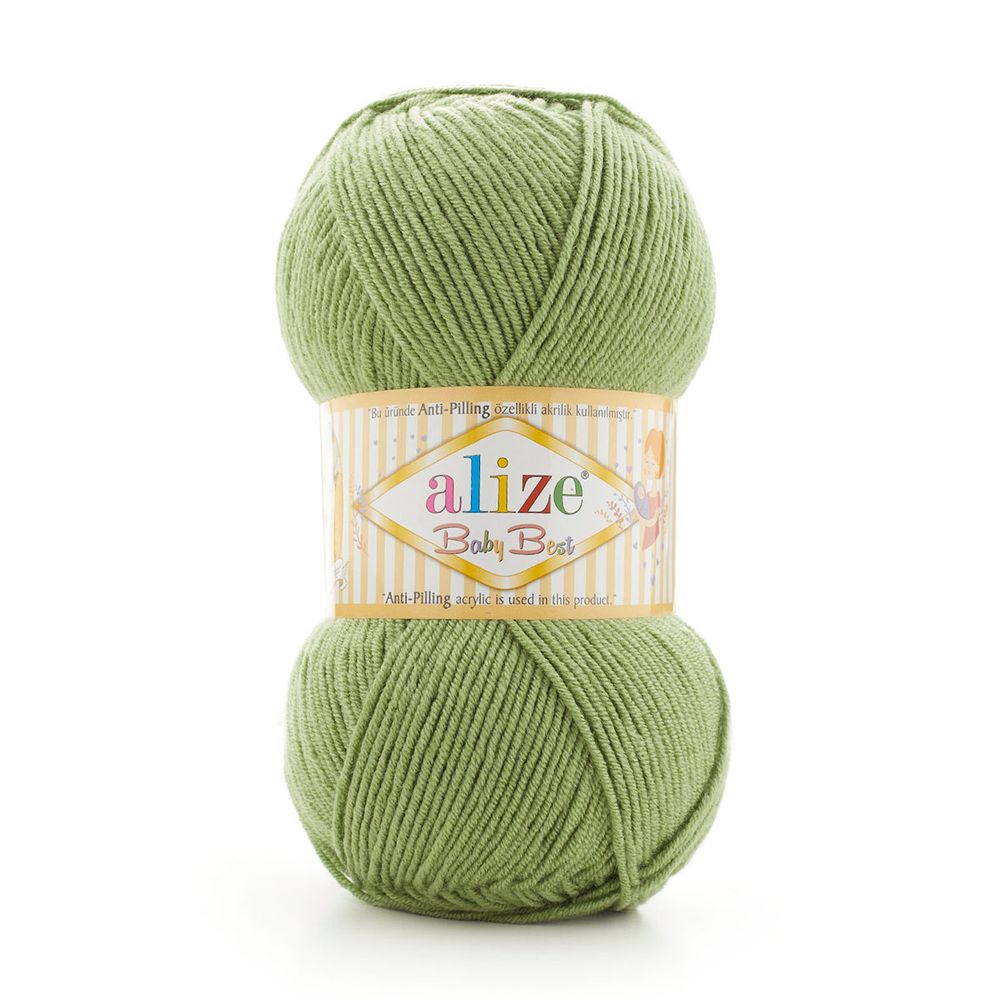 Пряжа Alize (Ализе) Baby Best / уп.5 мот. по 100 г, 240м, 485 зеленная трава A