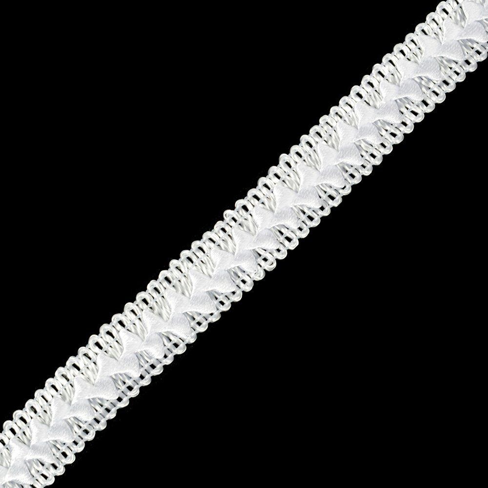 Тесьма декоративная Самоса 18 мм, 01 (1), цв.белый 01 (F101) уп.18.28м