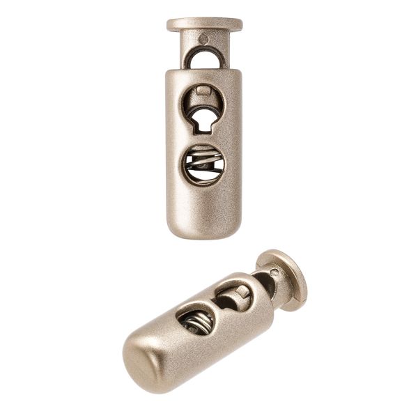 Фиксатор (зажим) для шнура пластик 1 отв., ⌀4.0 мм, 25х8.4 мм, матовый золотой, PFR03, 50 шт