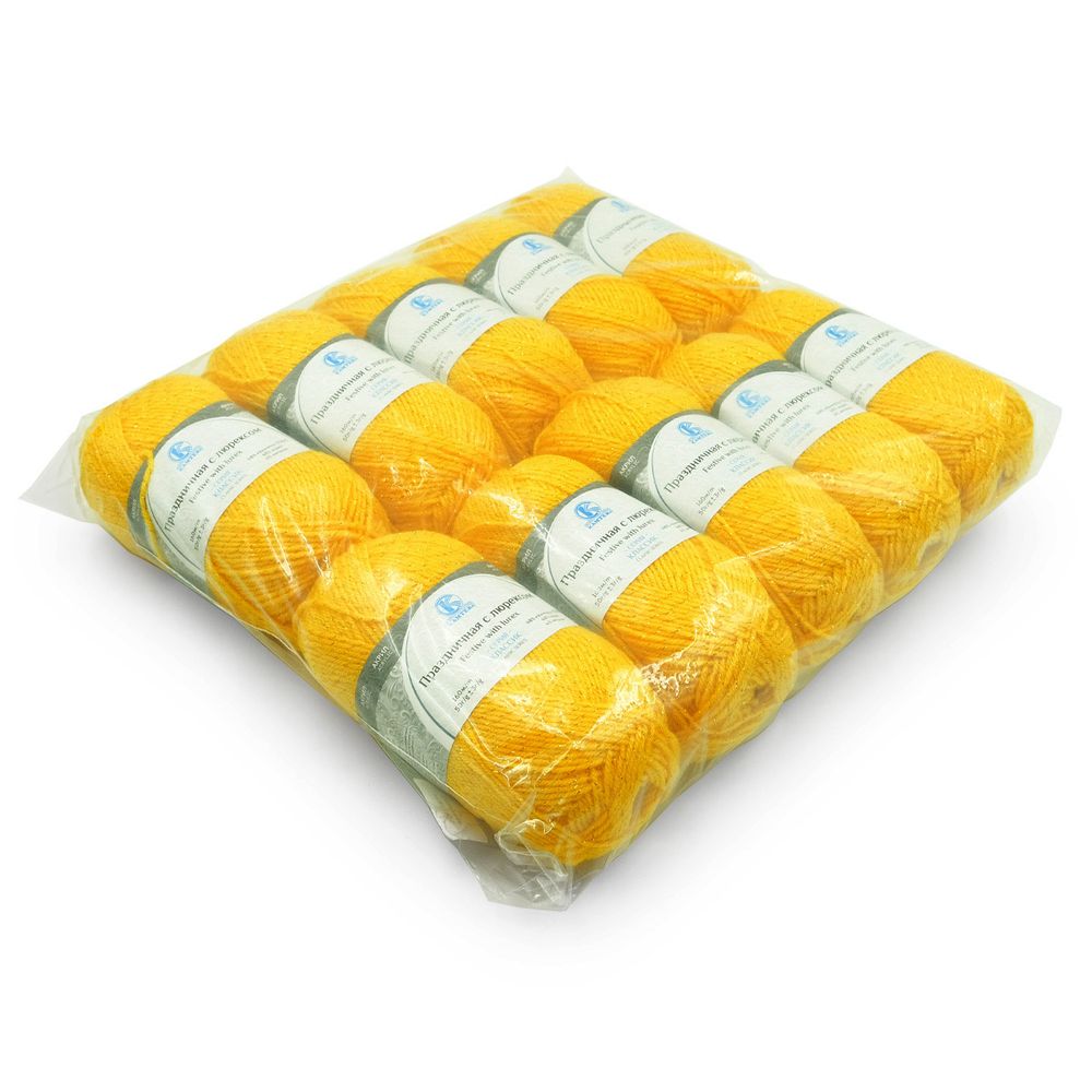 Пряжа Камтекс Праздничная с люрексом / уп.10 мот. по 50 г, 160 м, 104 желтый
