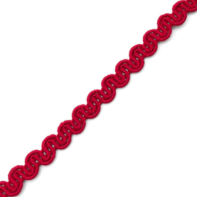 Тесьма декоративная вязаная 7мм, 10 метров, С1430Г7 красный