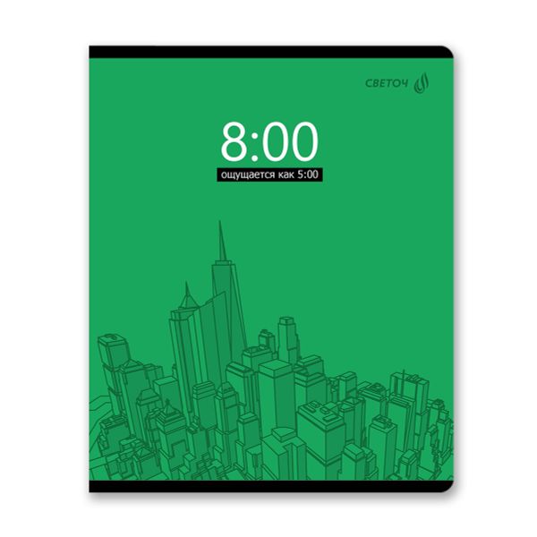 Тетрадь ученическая общая, глянцевый сплошной лак A5+ 96 л. на скобе 65 г/м², белизна 100 %, 5 шт, клетка, 01112 Ритм, Светоч Т69