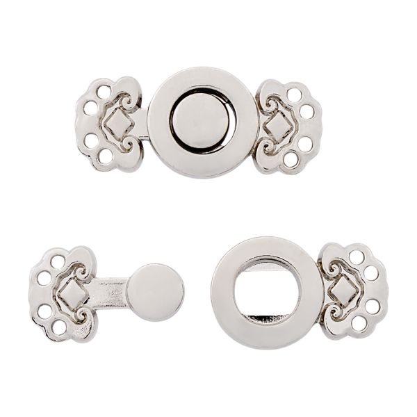 Крючки пришивные декоративные 25х12 мм, nickel, 10 шт