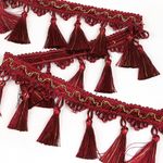 Бахрома отделочная широкая 100.0 мм / 10 метров, с кистями, 6152-0327, цв.6393 красный