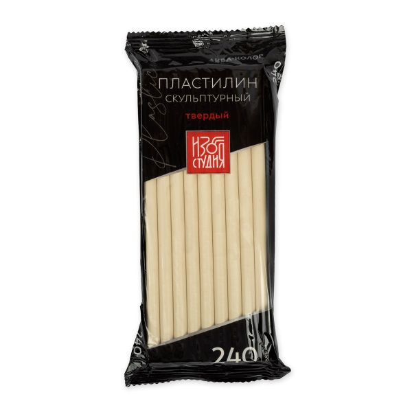 Пластилин скульптурный Аква-колор IZO-SP-240 Изостудия 240 г, 5 шт, 2 белый твердый